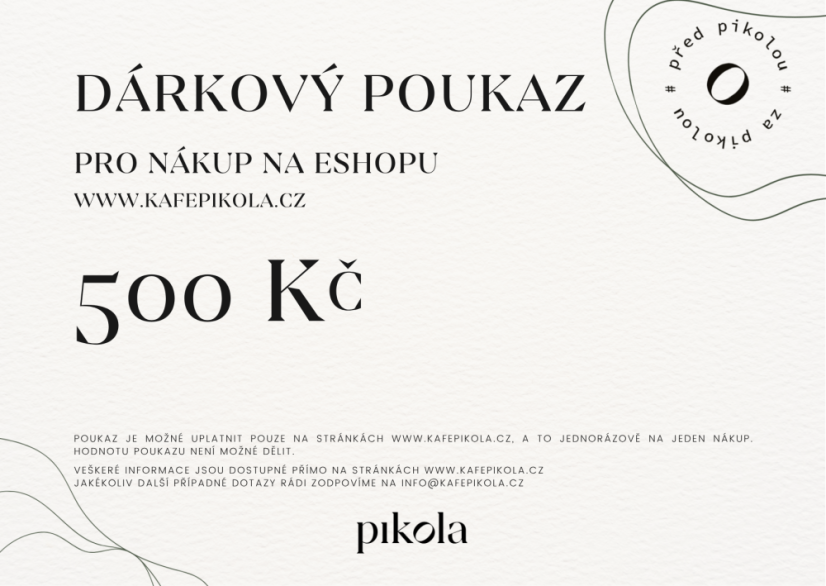 Dárkový poukaz na eshop - Hodnota: 500 Kč