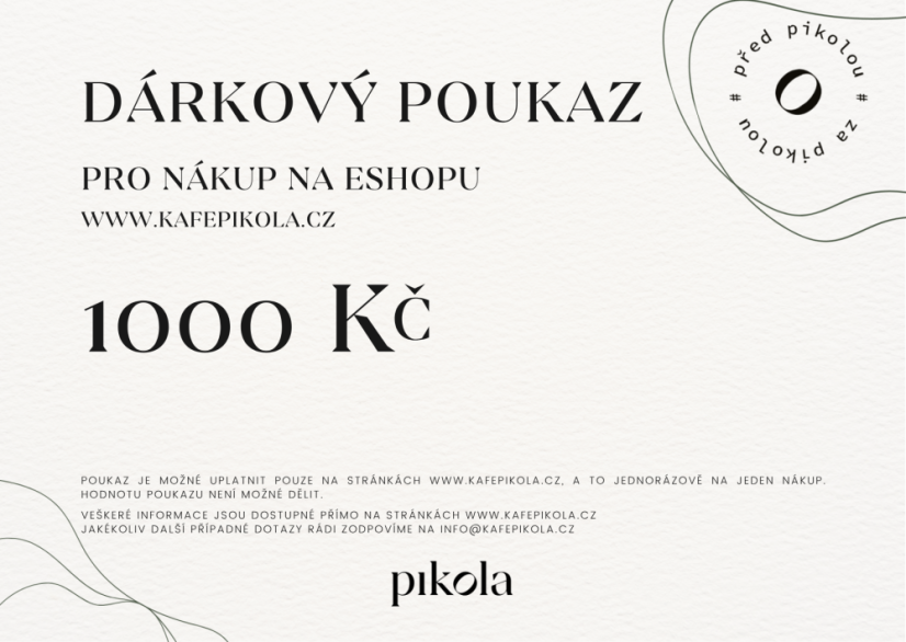 Dárkový poukaz na eshop - Hodnota: 1000 Kč