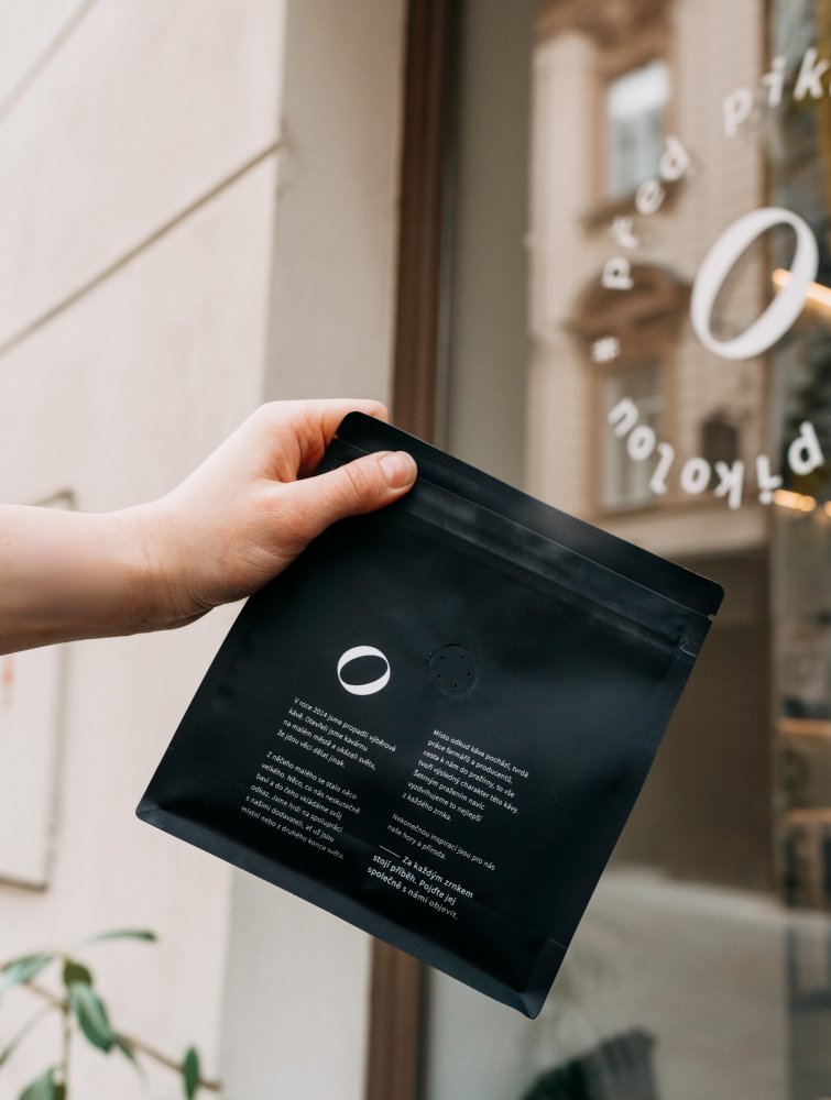 Zadní strana nového obalu kávy Pikola